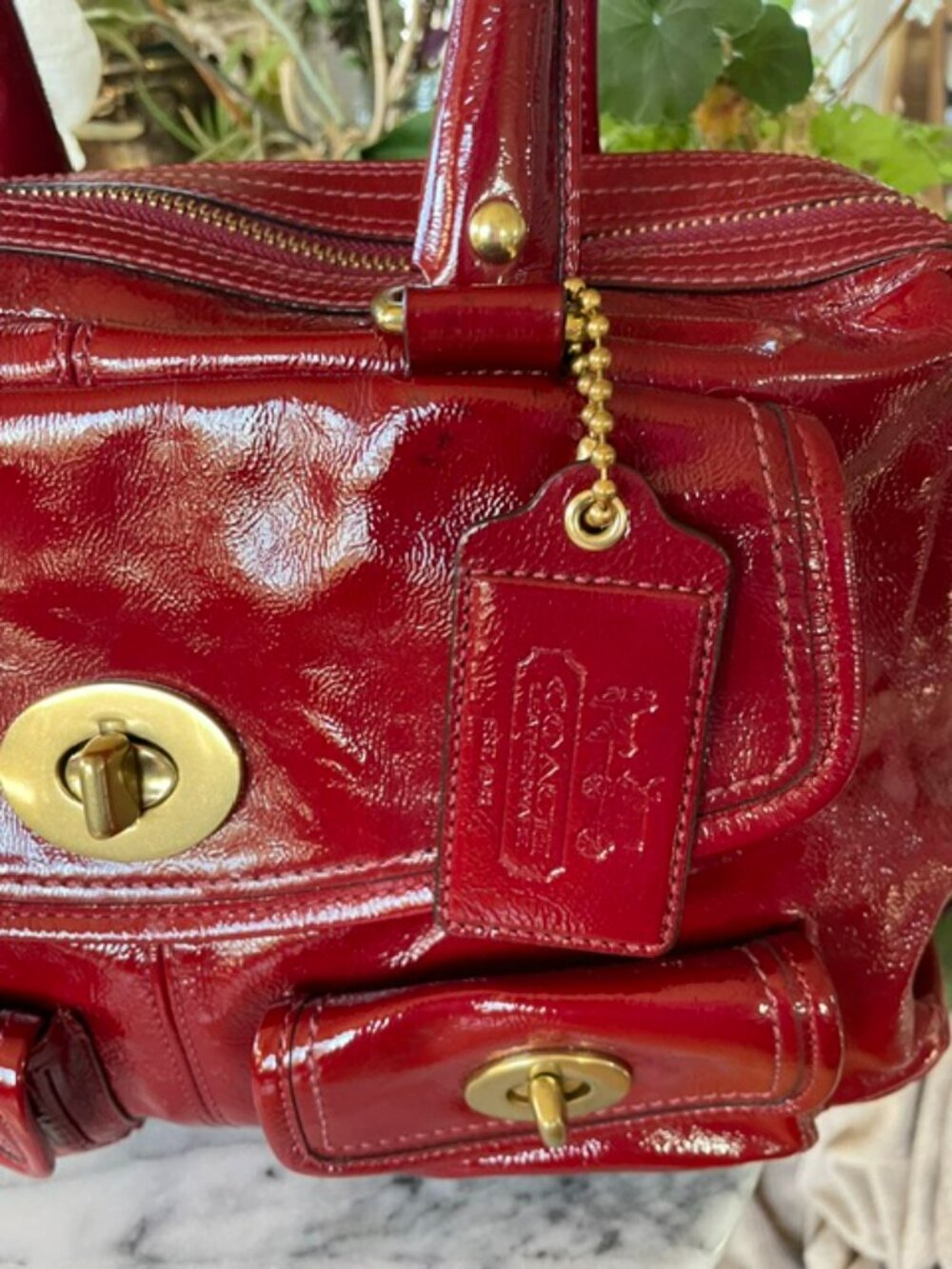 Coach Legacy Bleecker Street Peyton satchel bag (Limited Edition) Red- Bleeker - Picture 8 of 15